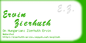 ervin zierhuth business card